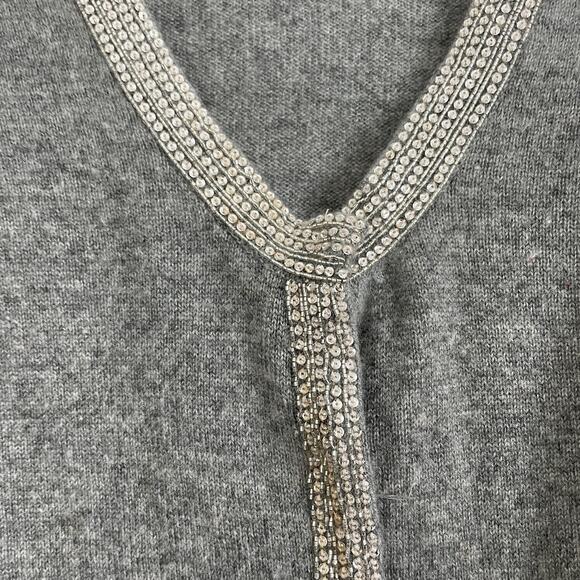 J. Crew Collection Cardigan Sweater Women XS Cashmere Sequin Trim Fitted 3/4 - Picture 5 of 7